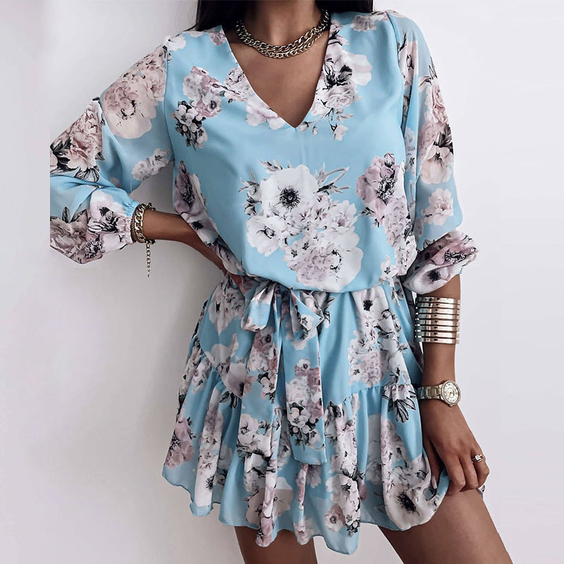 High Waist Printed Dress