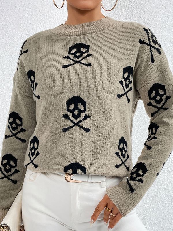 Jacquard Round Neck Sweater